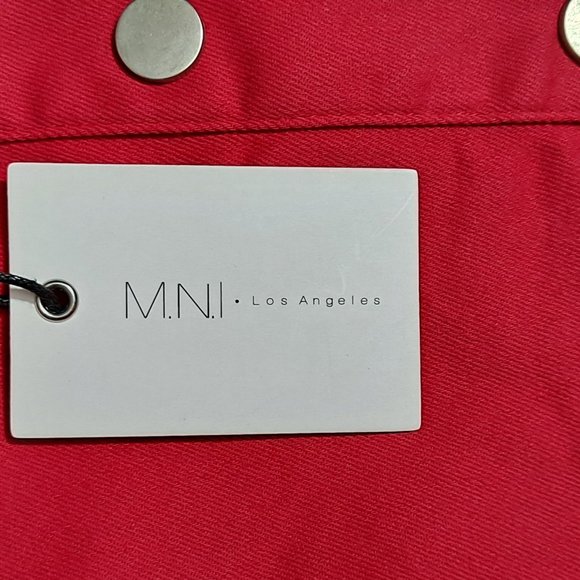 Red Denim Front Snap Button-Down Mini Dress – Plus (1X & 2X) - Picture 7 of 8